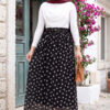 Elastic Waist Polka Dot Chiffon Tulle Summer Skirt Black