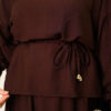 Ankle Button Blouse and Skirt Set Brown – Bild 4
