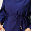 Ankle Button Blouse and Skirt Set Navy Blue – Bild 4