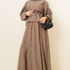 Ankle Button Blouse and Skirt Set Mink