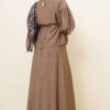 Ankle Button Blouse and Skirt Set Mink – Bild 3