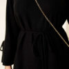 Ankle Tie Ribbed Cashmere Tunic Black - Image 4