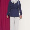 Hooded sweatshirt and jogger set with ribbed cuffs Grey - Image 3
