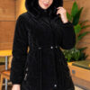 Fur-Trimmed Jacket with Elasticized Cuffs Jet Black - immagine 3