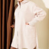 Zip-up boucle cardigan with ribbed wrist cuffs Beige