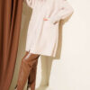 Zip-up boucle cardigan with ribbed wrist cuffs Beige – Image 2