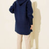 Zip-up boucle cardigan with ribbed wrist cuffs Navy Blue - الصورة 3