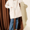 Hooded boucle cardigan with wrist ribbing Beige - Afbeelding 2