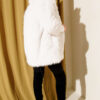 Fitted Cuffed Ribbed Hem with Faux Fur Lined Jacket Ecru – Bild 3
