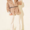 Fitted Cuffed Ribbed Hem with Faux Fur Lined Jacket Latte - Image 2