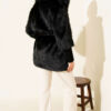 Fitted Cuffed Ribbed Hem with Faux Fur Lined Jacket Black – Image 3