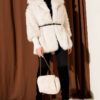 Fitted Cuffed Ribbed Hem with Faux Fur Lined Jacket Stone – Image 2