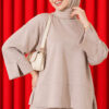 Lounge Set with Wrist Slit and French Terry Fabric Beige – Bild 2