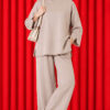 Lounge Set with Wrist Slit and French Terry Fabric Beige – Bild 3