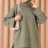 ⁦Lounge Set with Wrist Slit and French Terry Fabric Khaki⁩ - الصورة ⁦2⁩
