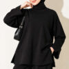 Lounge Set with Wrist Slit and French Terry Fabric Black - Image 2