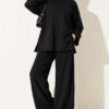 Lounge Set with Wrist Slit and French Terry Fabric Black - Image 3