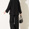 Lounge Set with Wrist Slit and French Terry Fabric Black - Image 4
