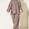 Lounge Set with Wrist Slit and French Terry Fabric Mink