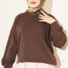 Basic crew neck tunic Brown