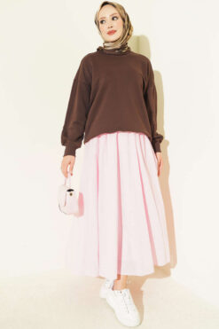 Alternative view of Basic crew neck tunic Brown