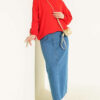 Basic crew neck tunic Red – Image 2