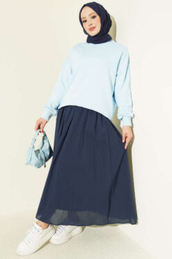 Alternative view of Basic crew neck tunic Blue