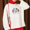 Printed Crew Neck Two-Piece Set Red – Image 2
