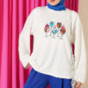 Printed Crew Neck Two-Piece Set Saxon Blue – Bild 2