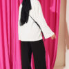 Printed Crew Neck Two-Piece Set Black - الصورة 3
