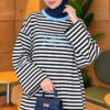 Printed Crew Neck Tunic Blue