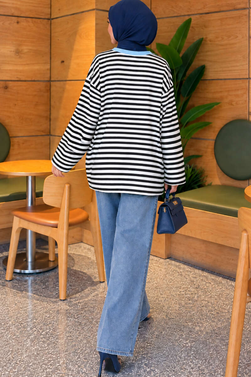 Printed Crew Neck Tunic Blue - immagine 4