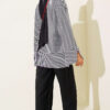 Striped Detail French Terry Tunic with Crew Neck Black - Imagen 3