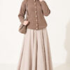 Velvet-Look Special Chenille Cardigan Mink – Image 2