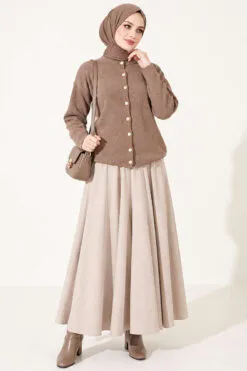 Alternative view of Velvet-Look Special Chenille Cardigan Mink