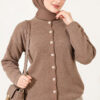Velvet-Look Special Chenille Cardigan Mink – Image 3
