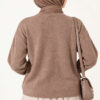Velvet-Look Special Chenille Cardigan Mink – Image 4