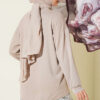 Ribbed Crew Neck Hem-Edge Lace-Trimmed Tunic Beige - immagine 3