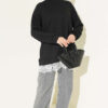 Ribbed Crew Neck Hem-Edge Lace-Trimmed Tunic Black - Afbeelding 2