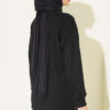 Ribbed Crew Neck Hem-Edge Lace-Trimmed Tunic Black - Afbeelding 3