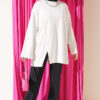 Crew Neck French Terry Tied Drawstring Tunic Ecru - immagine 2