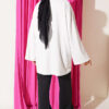Crew Neck French Terry Tied Drawstring Tunic Ecru - immagine 3