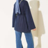 Crew Neck French Terry Tied Drawstring Tunic Navy Blue - immagine 3