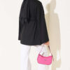 Crew Neck French Terry Tied Drawstring Tunic Black - immagine 3