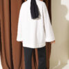 Raglan Sleeve Crew Neck Tunic with Side Slit White - immagine 3