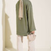 Raglan Sleeve Crew Neck Tunic with Side Slit Khaki - immagine 3