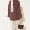 Raglan Sleeve Crew Neck Tunic with Side Slit Brown - immagine 3