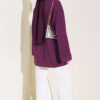 Raglan Sleeve Crew Neck Tunic with Side Slit Plum - immagine 3