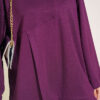 Raglan Sleeve Crew Neck Tunic with Side Slit Plum - immagine 4