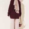 Ribbed Crew Neck Knit Tunic Burgundy – Bild 3